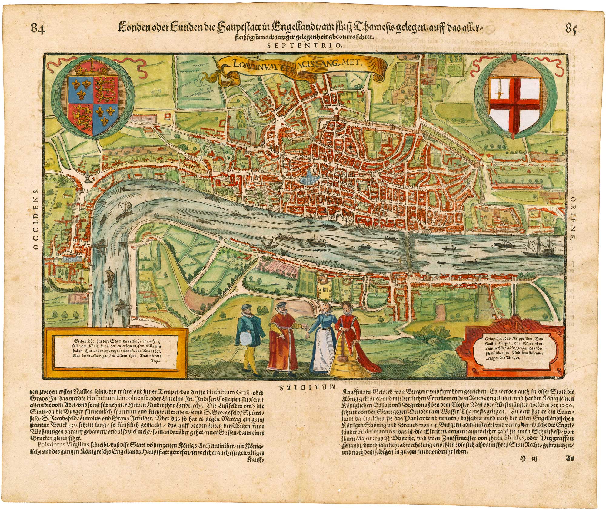 Early woodblock map of Elizabethan London