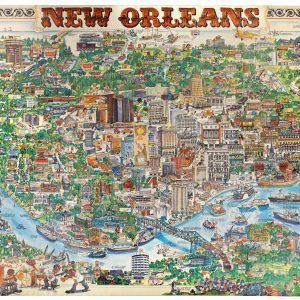 Highly decorative city view of New Orleans