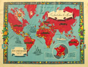 Pictorial map showing the fruits of the world