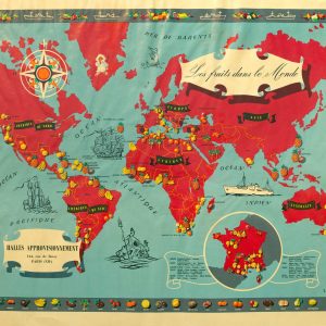 Pictorial map showing the fruits of the world
