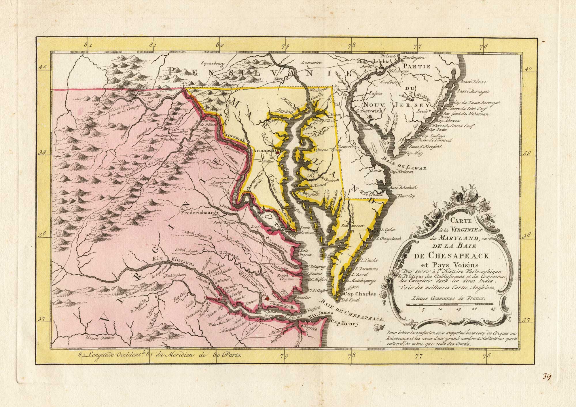 Bellin's map of the environs of Chesapeake Bay