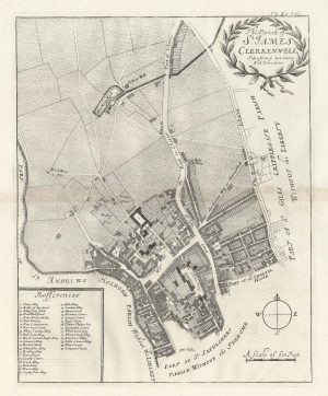 A plan of St James, Clerkenwell at the end of the 17th century