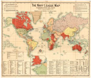 The Navy League Map of the British Empire by Johnston