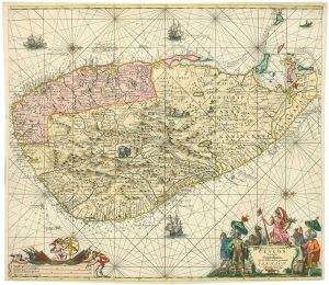 Sea chart of Sri Lanka, Ceylon by van Keulen (1710)