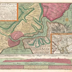 Antique map of Constantinople / Istanbul by Andelfinger