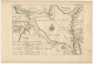 Du Val's Three maps of the routes of Pietro della Valle across Syria and Persia