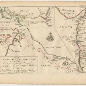 Du Val's Three maps of the routes of Pietro della Valle across Syria and Persia