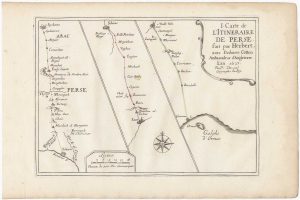 Two maps of the routes of Sir Thomas Herbert across Persia