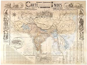 Antique map of India, following the Indian Rebellion of 1857 by Hubert & Bouquillard