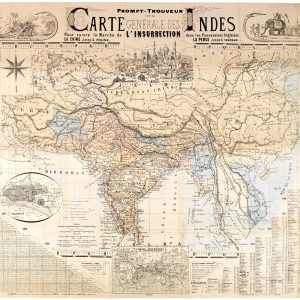 Antique map of India, following the Indian Rebellion of 1857 by Hubert & Bouquillard