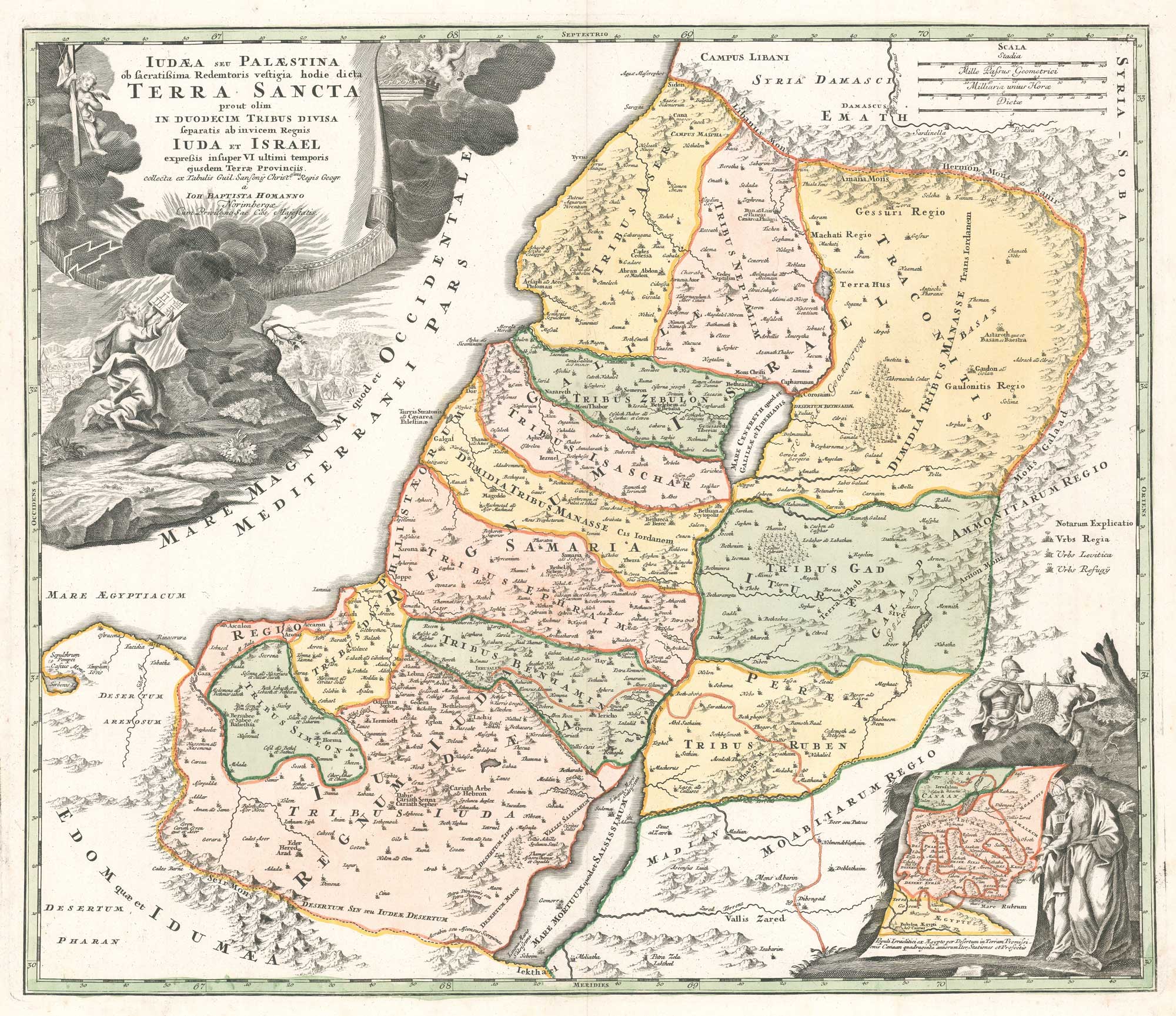 Antique map of the Holy Land by Homann