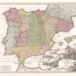 Antique map of Spain and Portugal by Homann