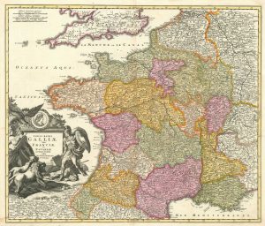 Antique map of France by Homann