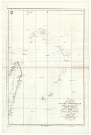 A Spanish sea chart of Madagascar and the Seychelles