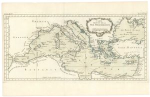 An uncommon 18th century chart of the Mediterranean Sea by Bellin
