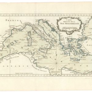 An uncommon 18th century chart of the Mediterranean Sea by Bellin