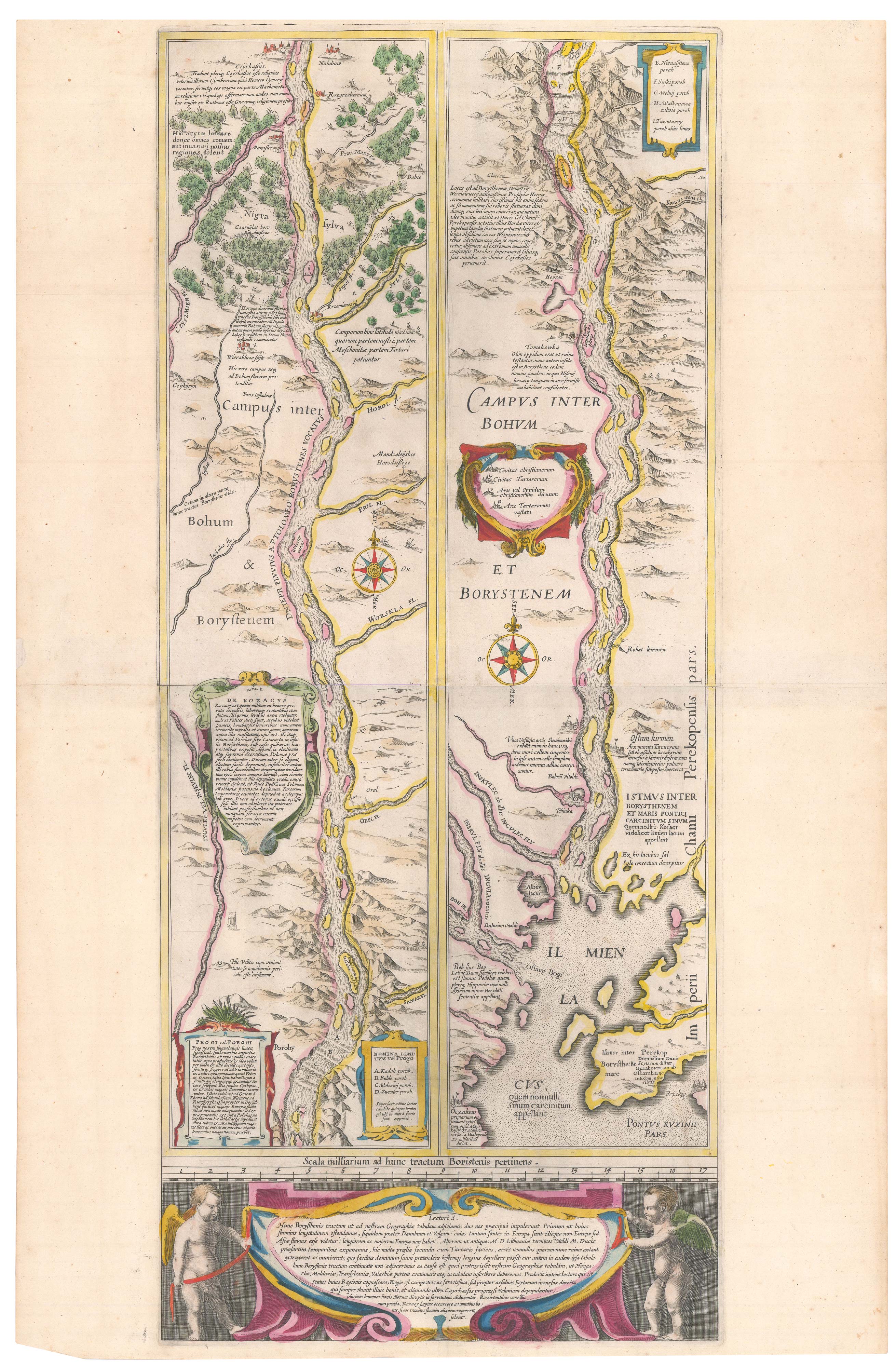 Hessel Gerritz's important two-sheet map of the Dnieper River