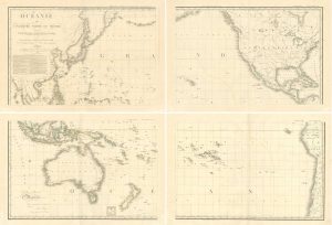 A large scale wall map of the Pacific by Brue