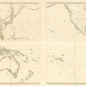 A large scale wall map of the Pacific by Brue
