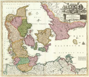 Antique map of Denmark by Homann