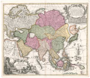 Antique map of Asia by Homann