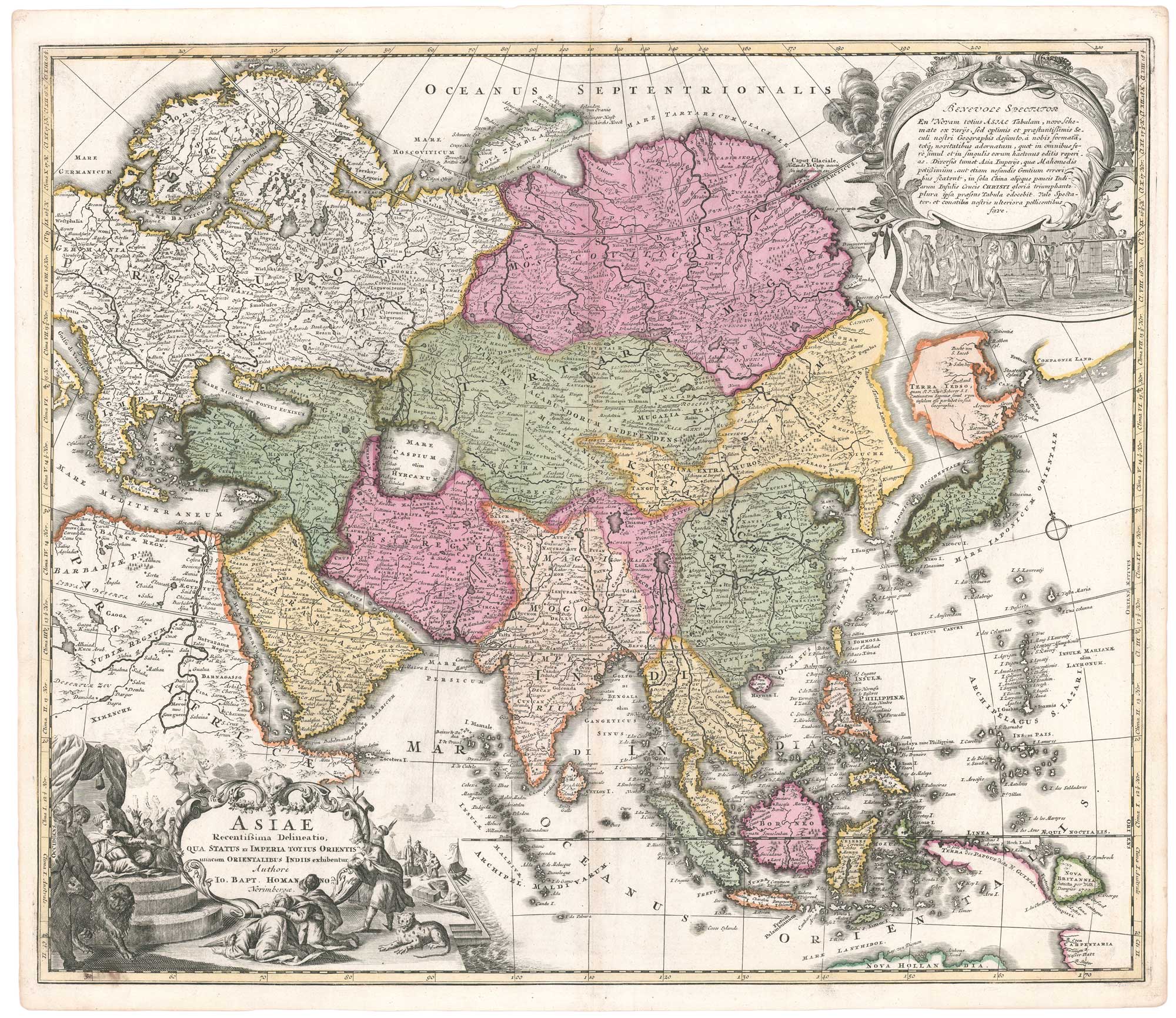 Antique map of Asia by Homann