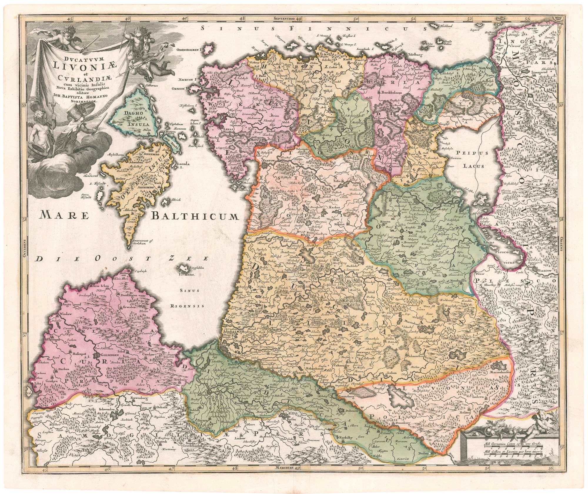 Antique map of Estonia & Latvia by Homann