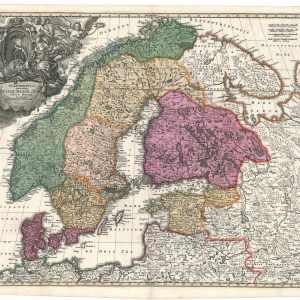 Antique map of Scandinavia by Homann
