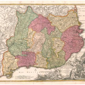 Antique map of Catalonia by Homann
