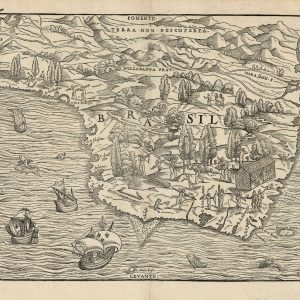The first printed map to focus on Brazil by Ramusio