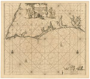 Rare sea chart of the coasts of Spain and Portugal by van Keulen