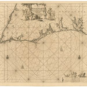 Rare sea chart of the coasts of Spain and Portugal by van Keulen