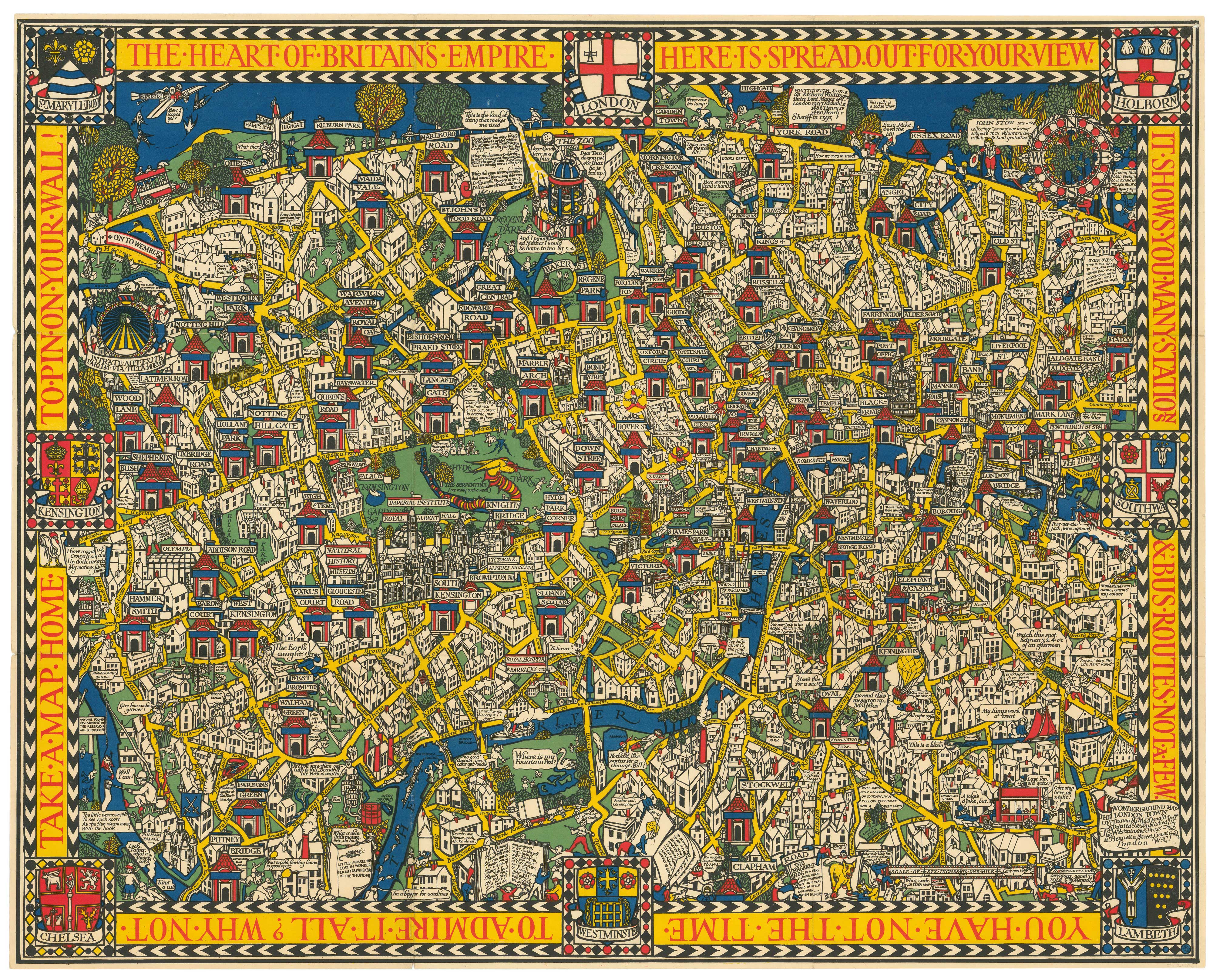 The Wonderground Map of London by MacDonald Gill