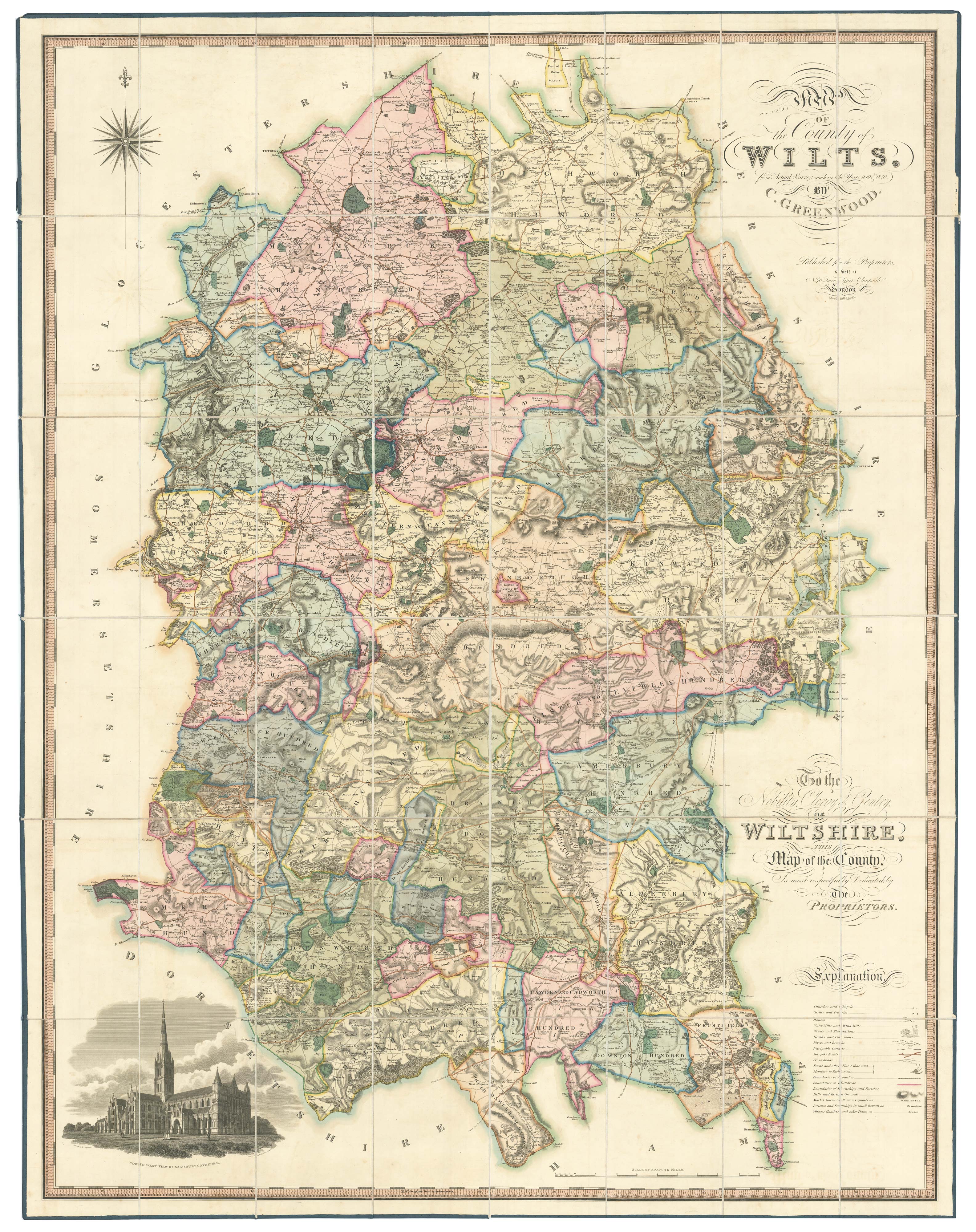 Large scale map of Wiltshire by Greenwood