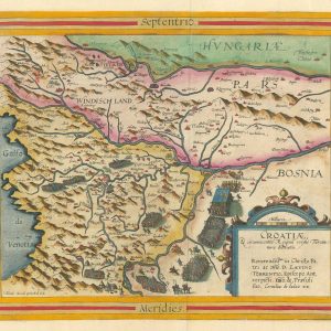 De Jode's rare map of Croatia under attack by the Ottomans in 1593
