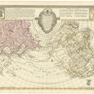 Antique map of the North Pacific with the 'Mer de l'Ouest' by Euler