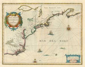 Antique map of the Eastern Seaboard of America by Jansson