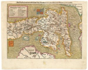 Antique map of England by Sebastian Munster