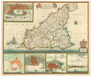 Antique map of Sicily by De Wit