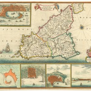 Antique map of Sicily by De Wit
