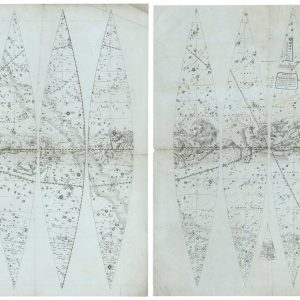 A scarce set of gores for a mid-19th century celestial globe by Harris