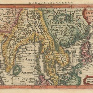 Miniature antique map of Southeast Asia by Jansson