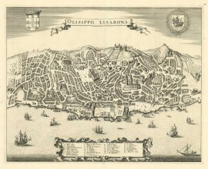 Antique map of Lisbon by Jansson