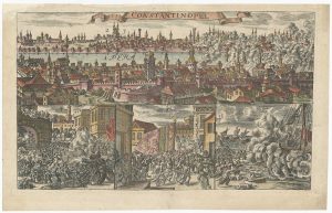 Four illustrations of the fall of Constantinople in 1493 by Boeathius