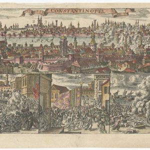 Four illustrations of the fall of Constantinople in 1493 by Boeathius