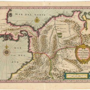 Antique map of Colombia by Hondius, rare first state