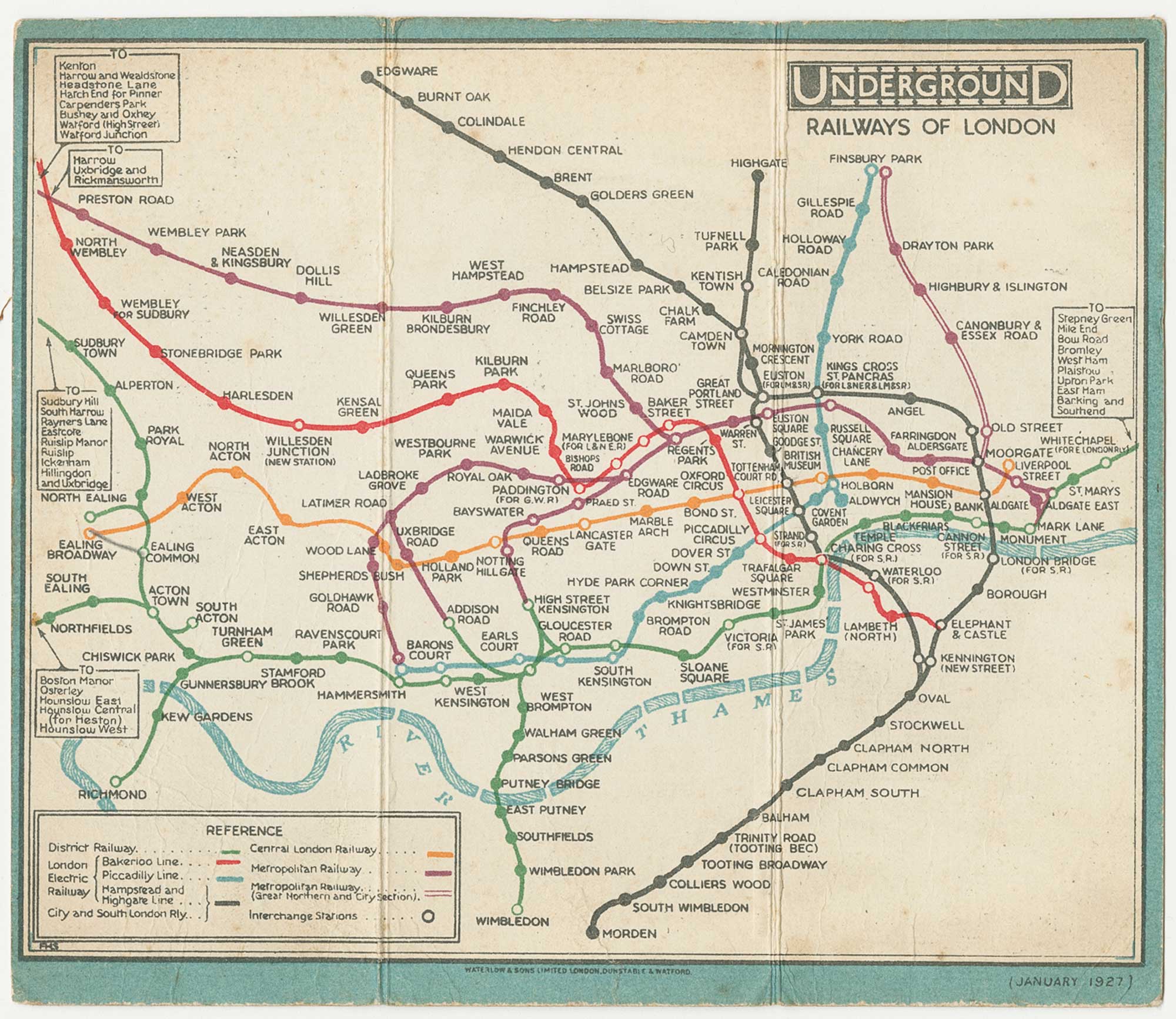 Stingemore's map of the London Underground 1927