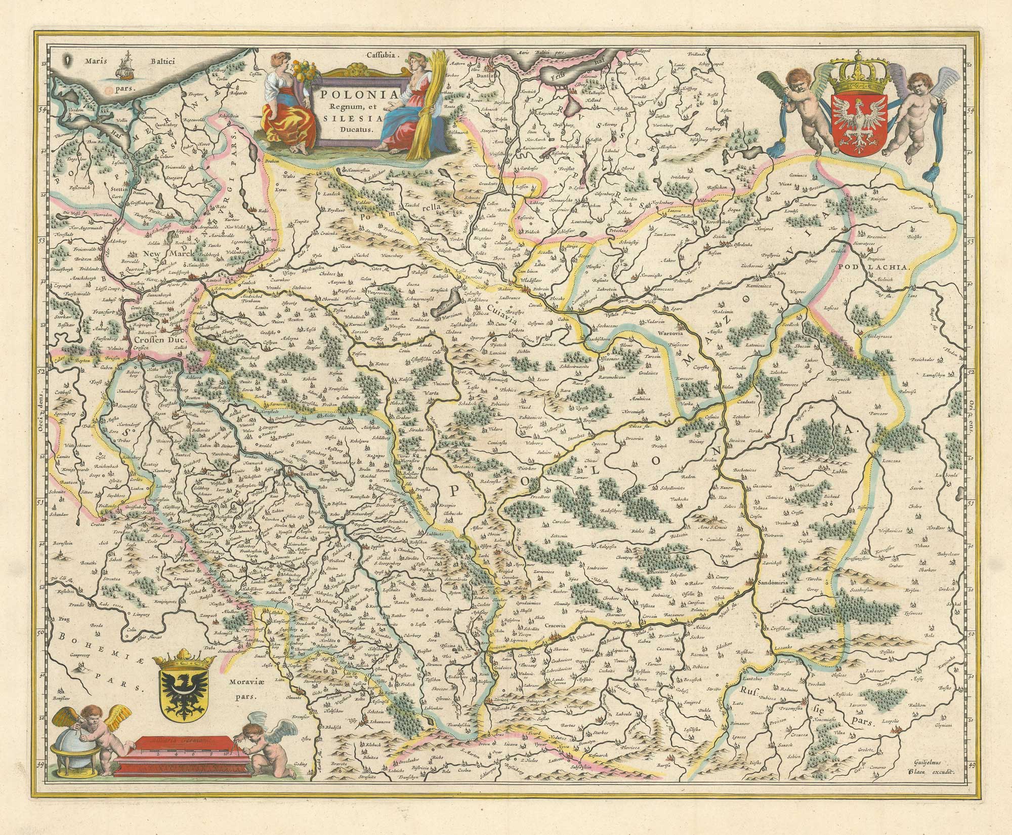 Antique map of Poland by Blaeu