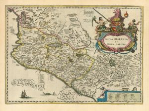 Antique map of central Mexico by Jansson