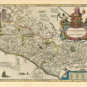 Antique map of central Mexico by Jansson